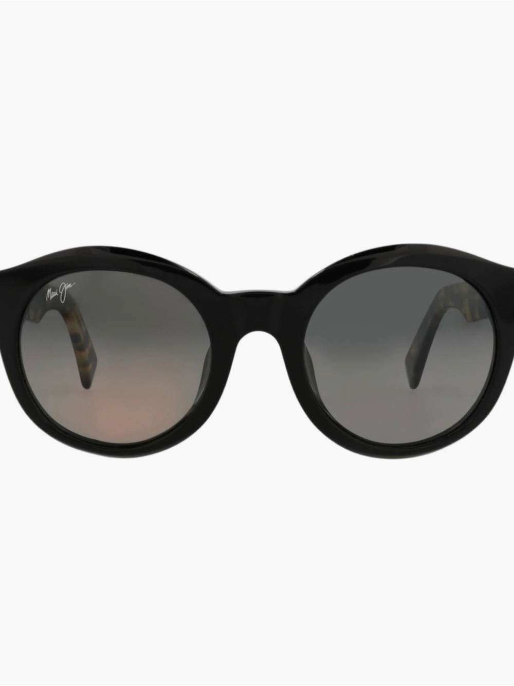 Maui Jim Tortoiseshell Round Sunglasses with Black Lenses